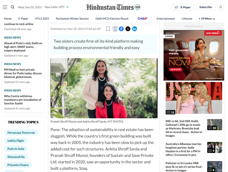 Startup Mantra: Staq simplifies green building applications in realty industry